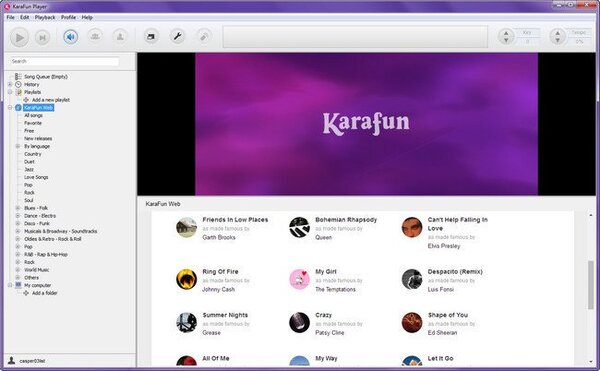 Giao diện của KaraFun Player